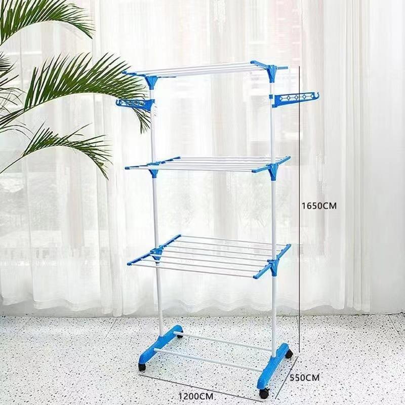 Séchez plus, gagnez de l’espace et gardez votre linge bien organisé - Étendoir à vêtements pliable 3 niveaux avec roulettes